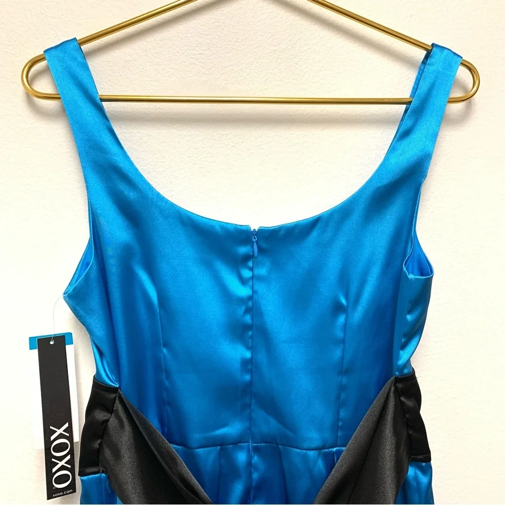 XOXO Blue Satin Dress Size 9 Juniors Special Occasion Formal Party Hoco 90s‎ Y2K